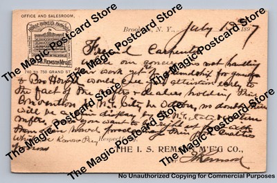 IS Remson Mfg. Co. ''Horse Owner's Paradise'' Brooklyn NYC Advertising Postal 1897