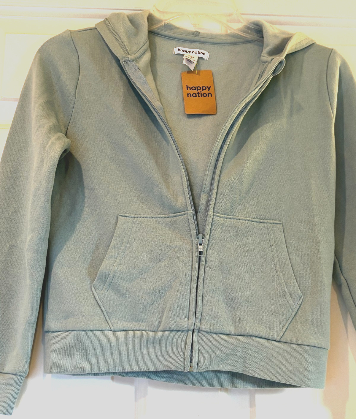Girls Hoodie Sweatshirt Jacket  Light Teal Girls M 10 NWT
