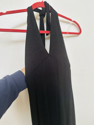 SYM See You Monday Black Knit Ribbed Bodycon Dress Medium Side Slit Nwt  Halter | eBay