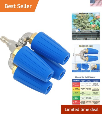 #ad 4 in 1 Turbo Nozzle for Pressure Washer 5000 PSI 360° Rotating Steel Brass $163.97