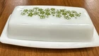 Pyrex Crazy Daisy Spring Blossom Butter Dish Vintage Green 1 stick. Excellent