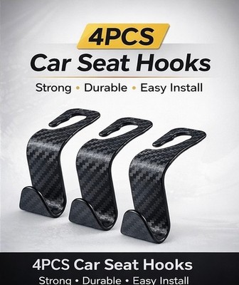 Car Seat Headrest Hook Hanger Organizer Bag Holder Universal 4PCS Heavy Duty