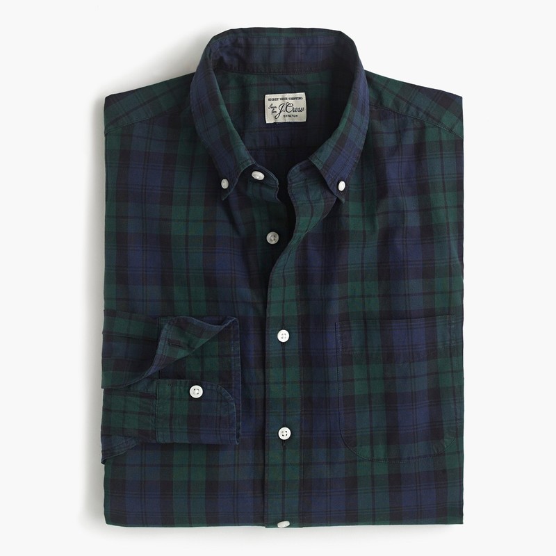 J.Crew Secret Wash Shirt in Black Watch Tartan | M | $98