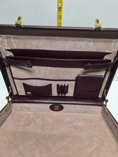 Vintage HiT Top Grain Pigskin Leather Attach  Briefcase Burgundy Combo Locks