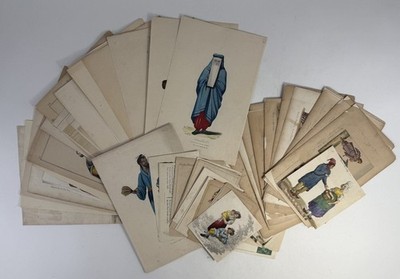 author not identified / 65 19th-century hand-colored fashion + costume plates