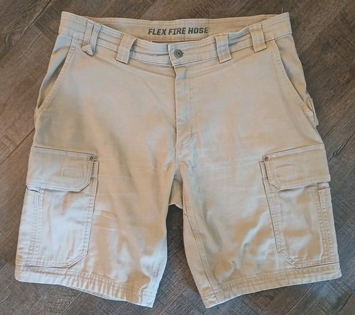 Duluth Trading Flex Feuerwehrschlauch Cargoshorts Herren (Etikett 36) hellbraun khaki Canvas Arbeit - Bild 2 von 16