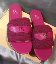Sandali Cosy Island rosa caldo slide 8 nuovi con scatola scarpe estive comode slip-on
