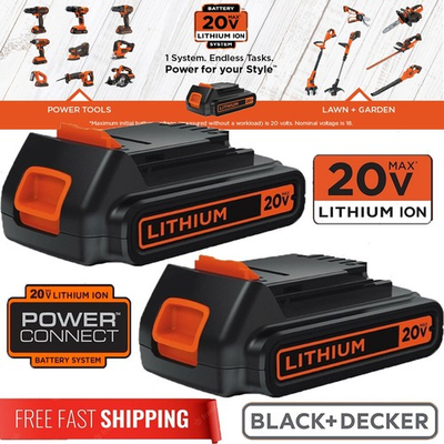 #ad #ad 1PACK 2PACK 20V 1.5Ah Lithium Battery for Black amp; Decker 20V MAX LBXR20 Charger $19.00