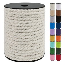 8mm Macrame Cord 131 Feet Natural Rope Yarn 3 Strand Twisted Cotton String Kit
