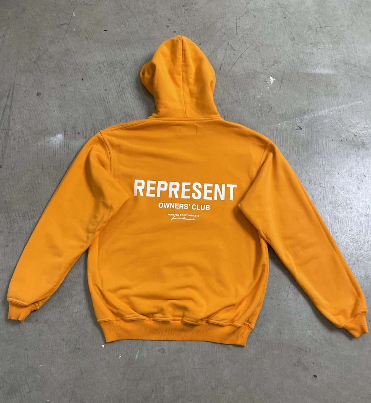 Represent Owners Club Oversized Orange Cotton Hoodie Men Size Small