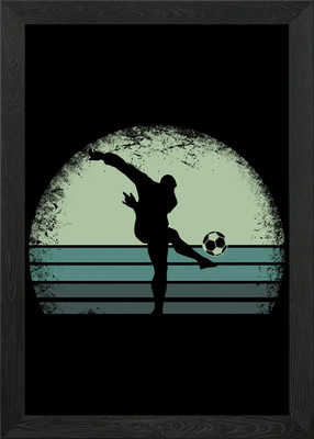 Fußball Retro gerahmtes Wandbild Poster Leinwanddruck Bild