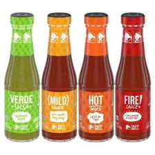 Taco Bell Sauces Variety 4 Pack 7.5oz Bottles Fire Hot Mild Verde Condiments