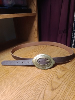 JESSICA SIMPSON Designe BROWN LEATHER Western Gold Buckle  display picture 2