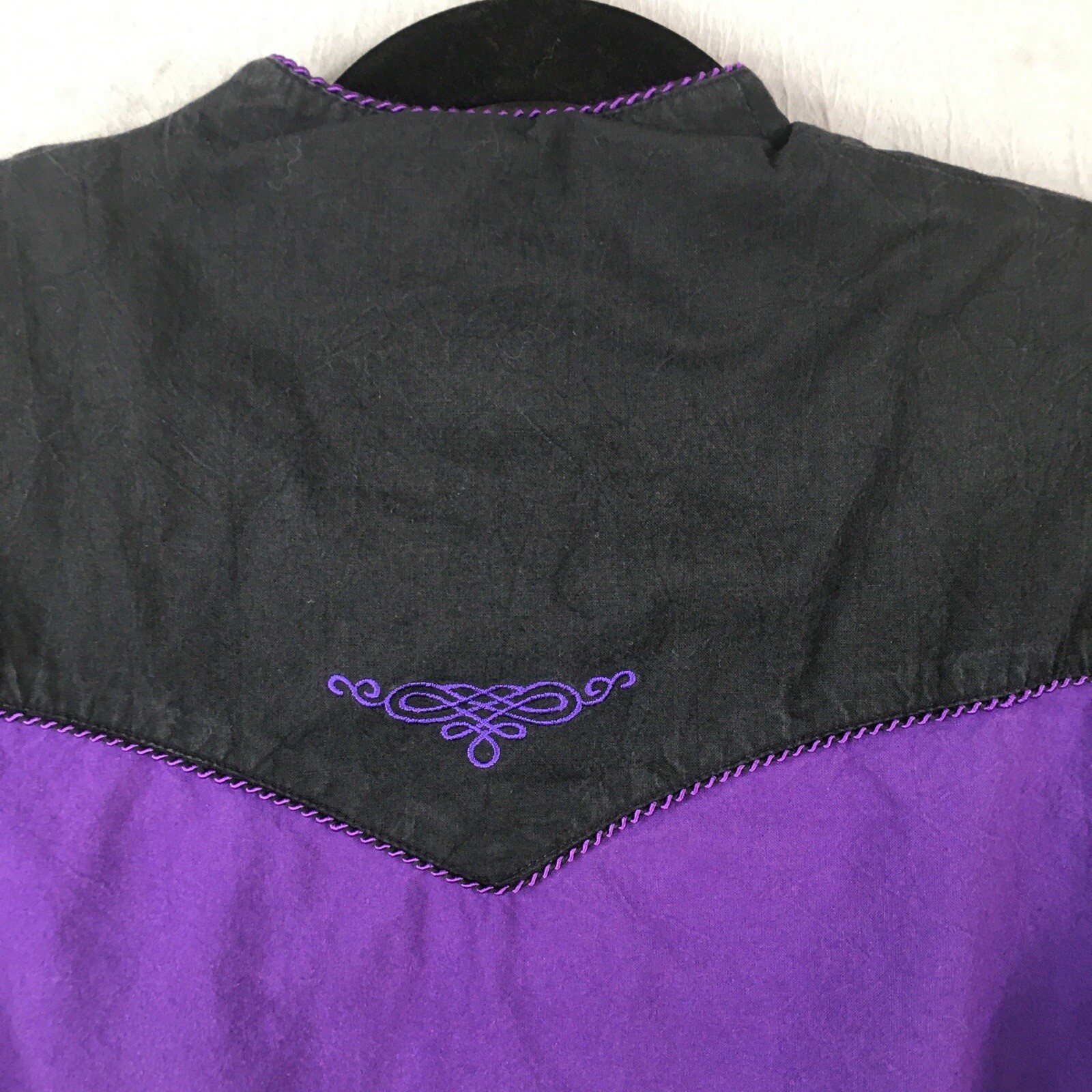 Vintage Lilia Smitty Western Shirt Womens Medium Purple Black 80s