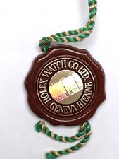 Authentic Rolex Red Hang Tag, Hologram, NOS, Green  Yellow Cord