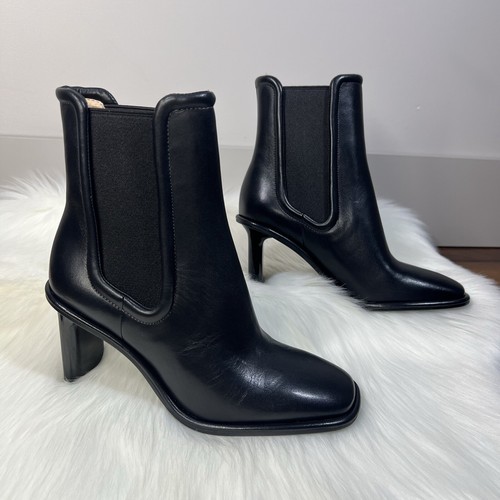 NEW Coach Women's Size 6.5 B Black Leather Chelsea Geneva Heeled Bootie Boot - Picture 3 of 11