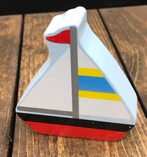 Melissa  Doug wood 2.5  Sailboat YK17166 replacement blue  yellow stripe flag