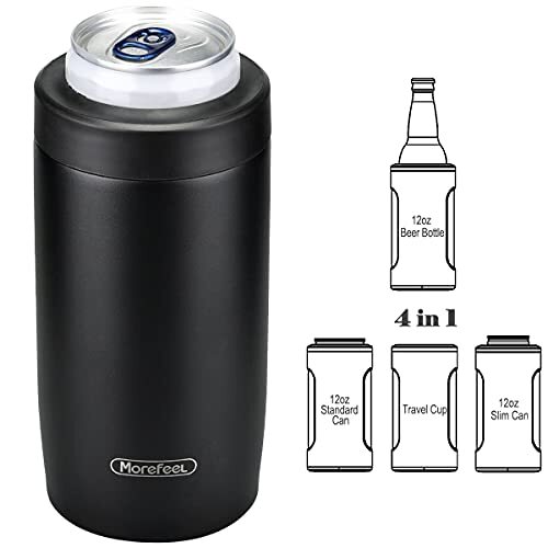 4-in-1 Skinny Can Cooler Double Wall Stainless Steel Insulated Can
