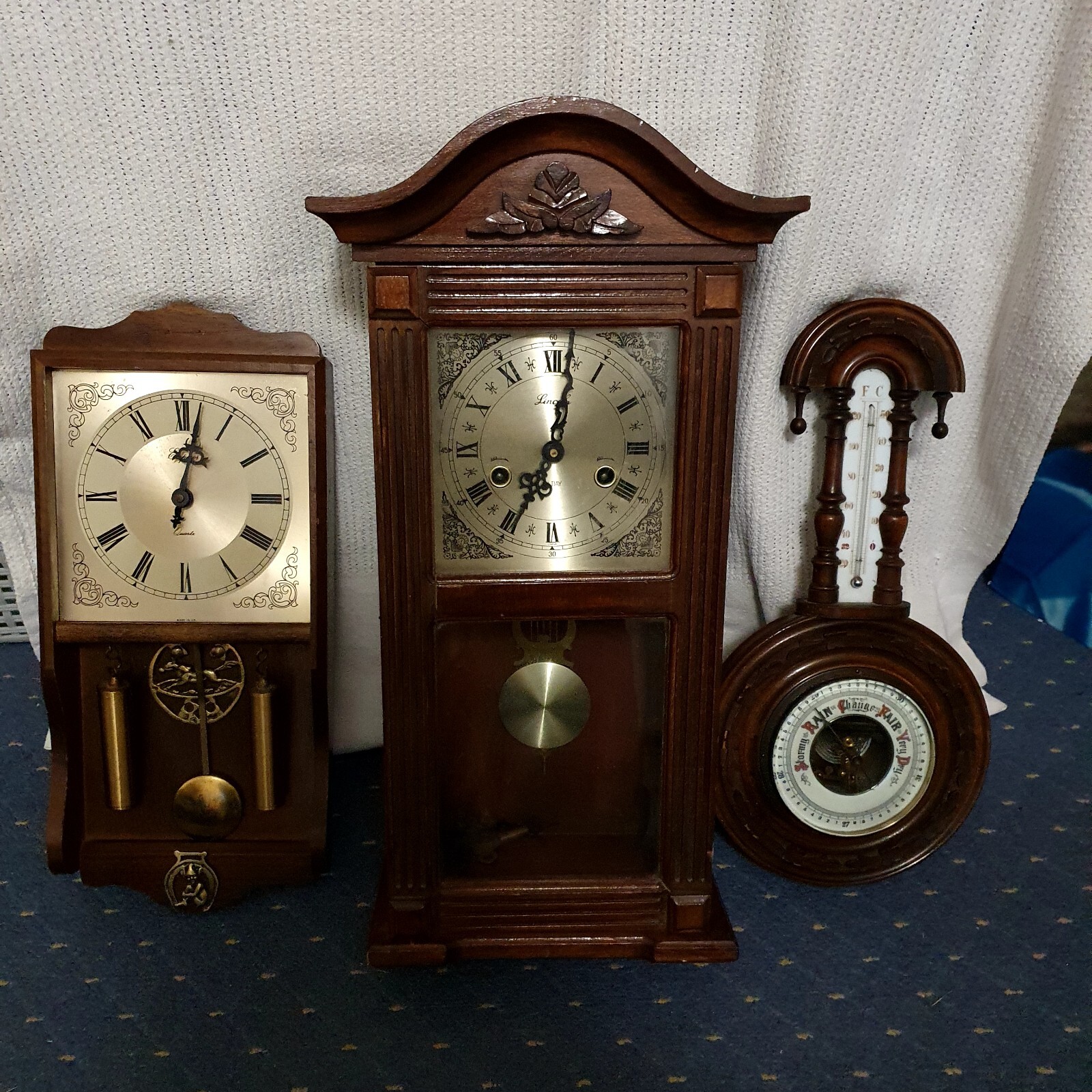 Lincoln 31 day wall clock + electric wall clock + parometer eBay