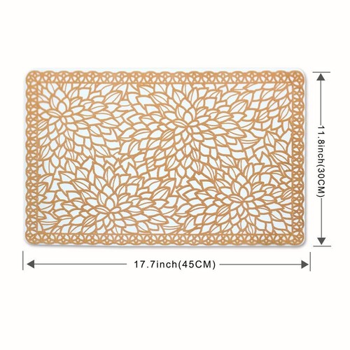 Plastic Waterproof Placemats for Dining Table Orange Wipe Clean Washable Viny... - Picture 3 of 7
