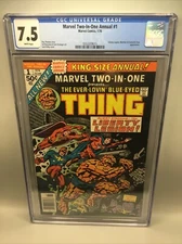 Marvel Two-In-One Annual #1 CGC. 7.5 White Pages! 1976 “Liberty Legion”!