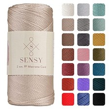 Sensy Premium 2mm 251 Yards Polyester Rope 100 Polypropylene 1 Skein Latte