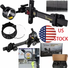 Compound Bow Sight 1Pin 0.019" 4X 6X 8X Lens Carbon Rod Micro Adjustable Archery