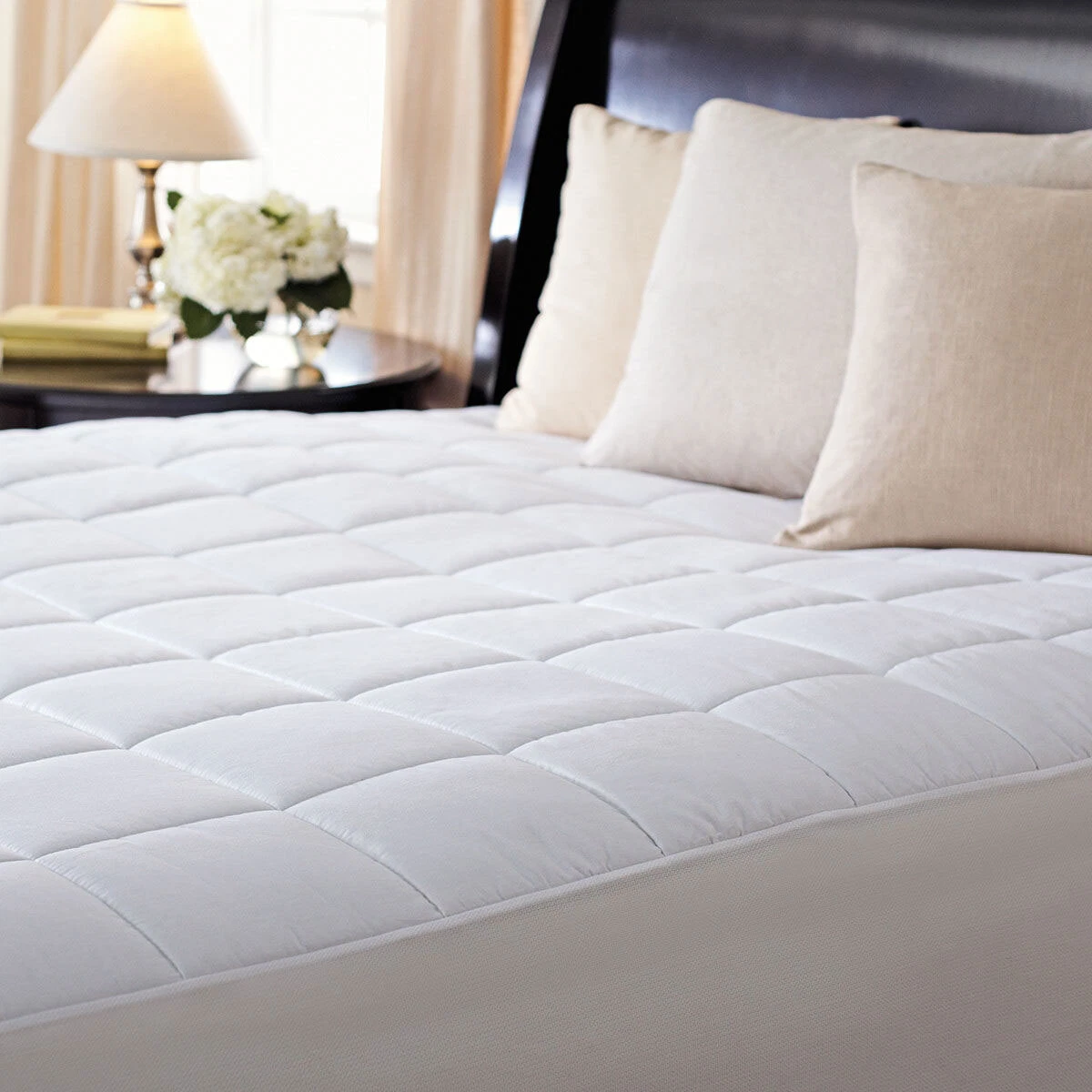 Slumber Rest Premium Quilted Heated Electric Mattress Pad Box Pattern SC7  Twin | eBay