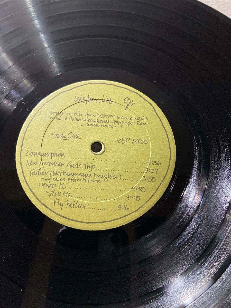 BILL HORWITZ - Lies, Lies, Lies 1975 HIPPIE FOLK Gatefold LP / ESP