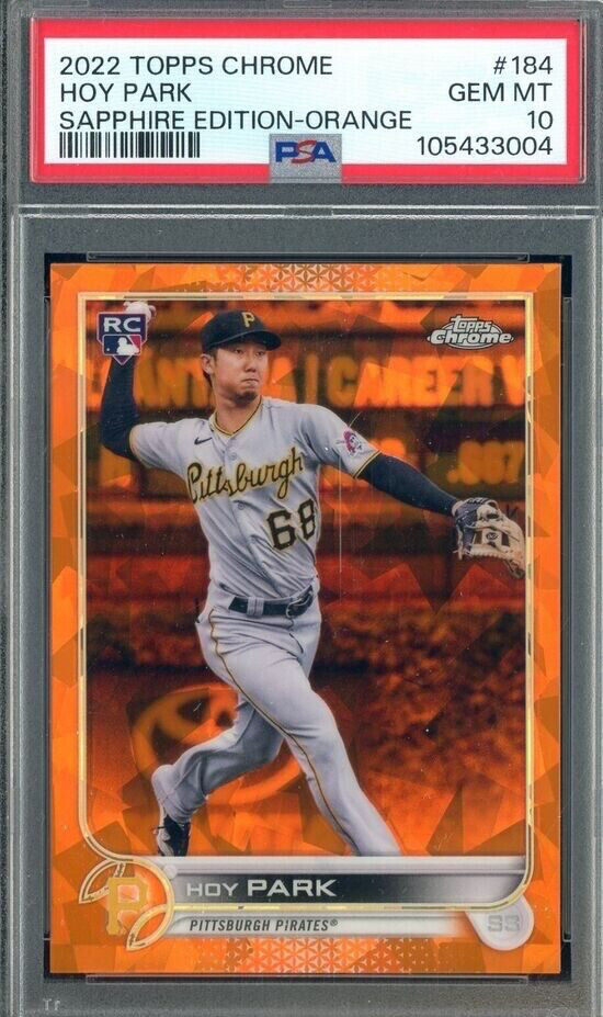 Hoy Park 2022 Topps Chrome Sapphire Edition Orange #184 RC Rookie /25 PSA 10