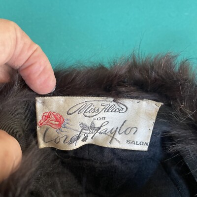 Vintage 50s Miss Alice for Lord & Taylor Women Black Mink  display picture 2