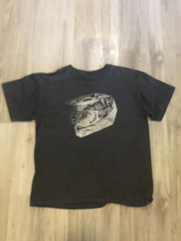 Camiseta Camiseta Fly Racing Manga Corta Juvenil Gris Medio Diseño Casco Foto 2 de 4