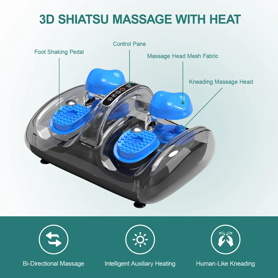 Shiatsu Foot Massager Machine with Heat for Blood Circulation Vibration Tapping - Image 3 of 4