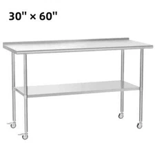 Commercial Stainless Steel Work Table 30"x60" Kitchen Equipment Food Prep Table