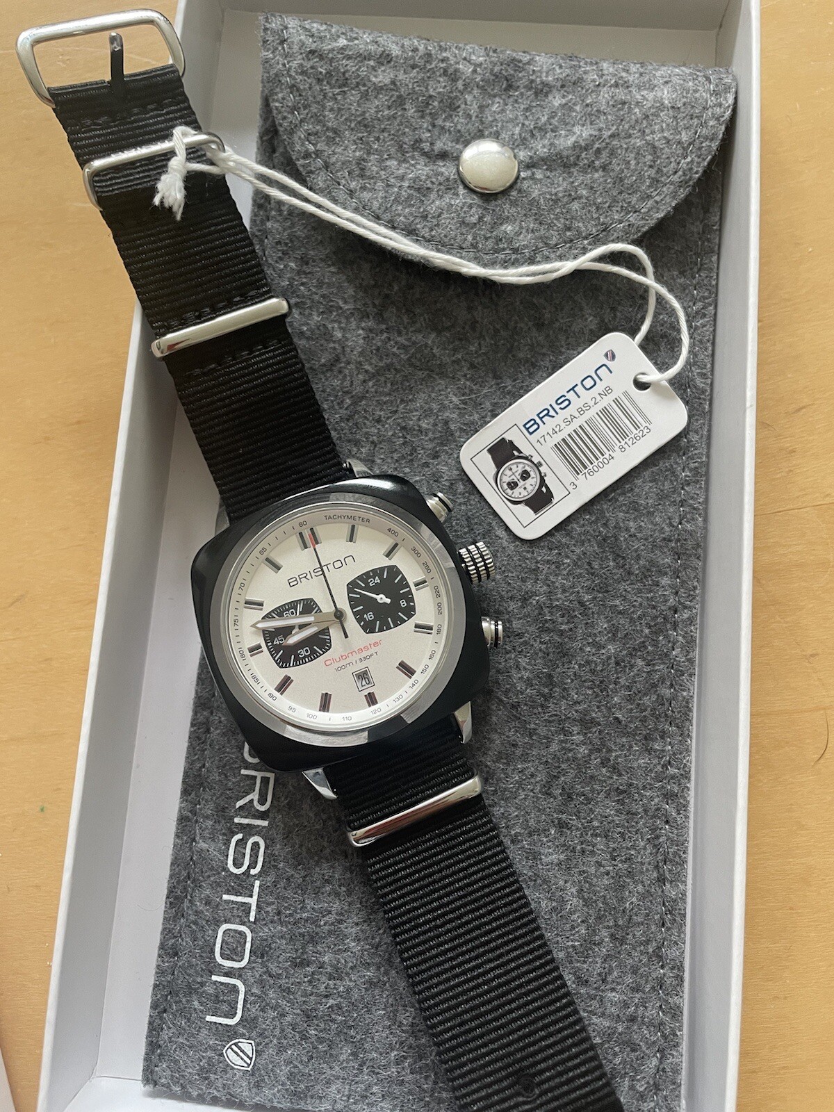 Briston Clubmaster Sport Quartz Watch, White, 42 mm, 17142.SA.BS.2.NB