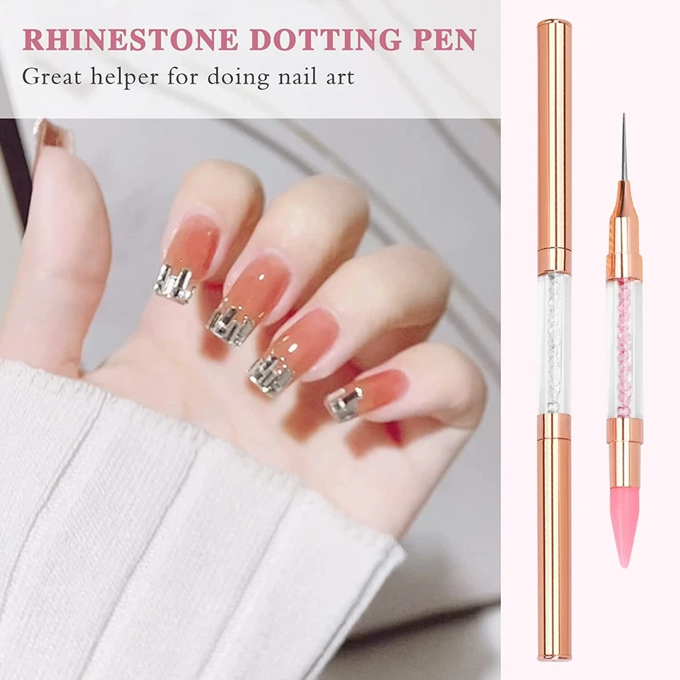 Nail Rhinestone Picker with Lid Dual-ended DIY Dotting Pen for Nail Gems Stones - Image 4 of 4