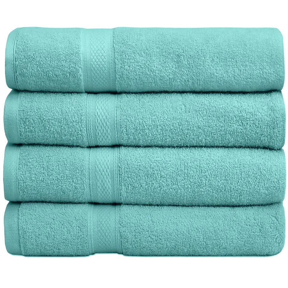4 Pack Luxury Bath Towels Set Combed Cotton Highly Absorbent 27"x54" 500 GSM - Image 2 of 4