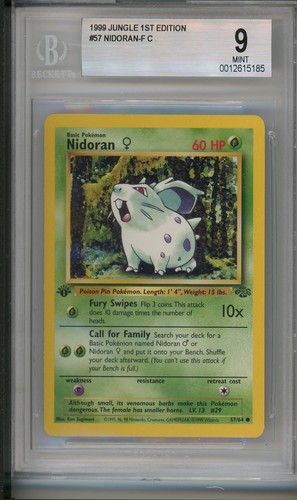Nidoran ♀ (1st Edition) graded BGS 9 for sale on eBay