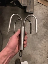 7 Inch Diameter Solid Stainless Welded Pier or Bridge Gaff With Eye For a Rope