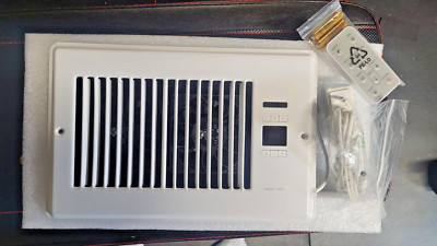 Super Quiet Register Fan Ionizer and Dual Intelligent Thermostat White 6''X10''