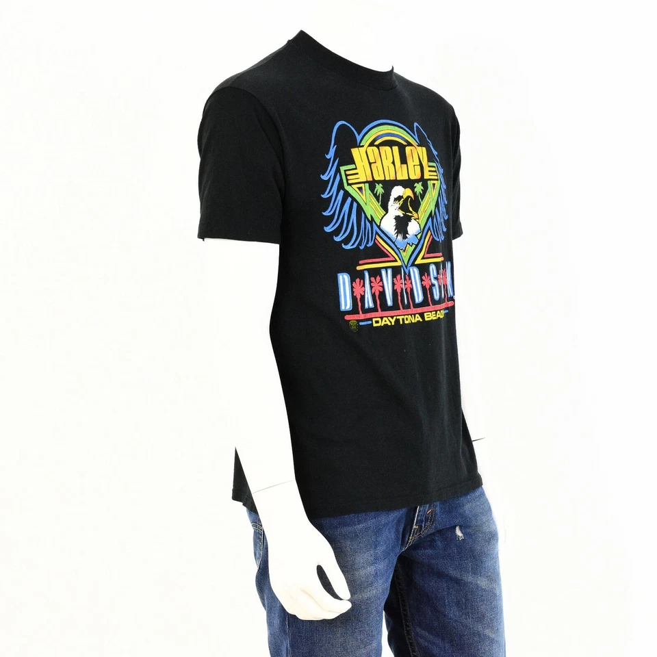 Camiseta Para Hombres Años 80 De Colección Harley Davidson Daytona Beach Gráfica Talla M Foto 4 de 4