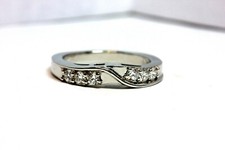 platinum 0.35ctw round diamond wedding band ring size 6 6.81g new
