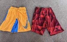 Nike Youth Small Basketball Shorts Red Orange Pockets Boys Athletic