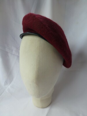 Original  Highlander  Maroon Wool Felt Beret Cap 59-60cms NEW