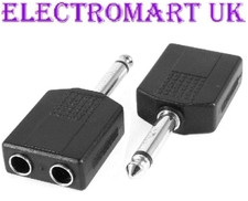 6.35MM 1/4" MONO JACK PLUG TO 2 X 6.35MM JACK SOCKETS SPLITTER ADAPTOR PACK OF 2