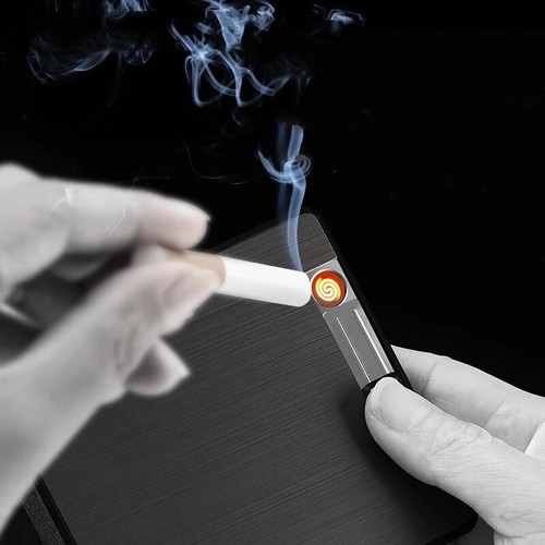 Zigarettenetui Glühspiralen Feuerzeug Zigarettenbox Zigarettenspender USB-Lad⚡️✨ - Bild 5 von 9