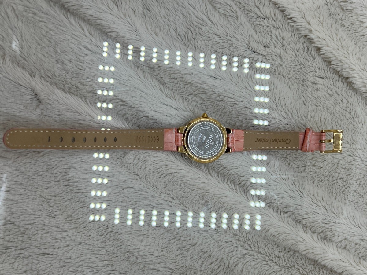 New Ecclissi Facets Stainless Steel Watch Pink Pavé Crystal Dial Leather Strap Ecclissi Pink Wristwatches for sale | eBay main image 3