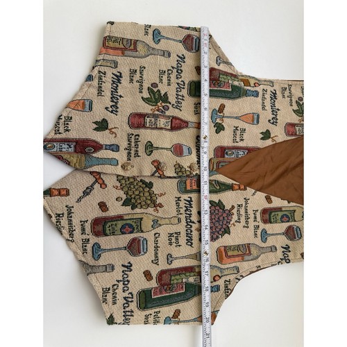 Vintage Backroad Blues Wine Tapestry Button Up Womens Vest XL Vineyard Summer - Picture 7 of 8