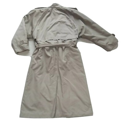 Biege Mac Trench Macintosh Trench Frühlingsmantel Musterfutter Baumwollmischung UK 16