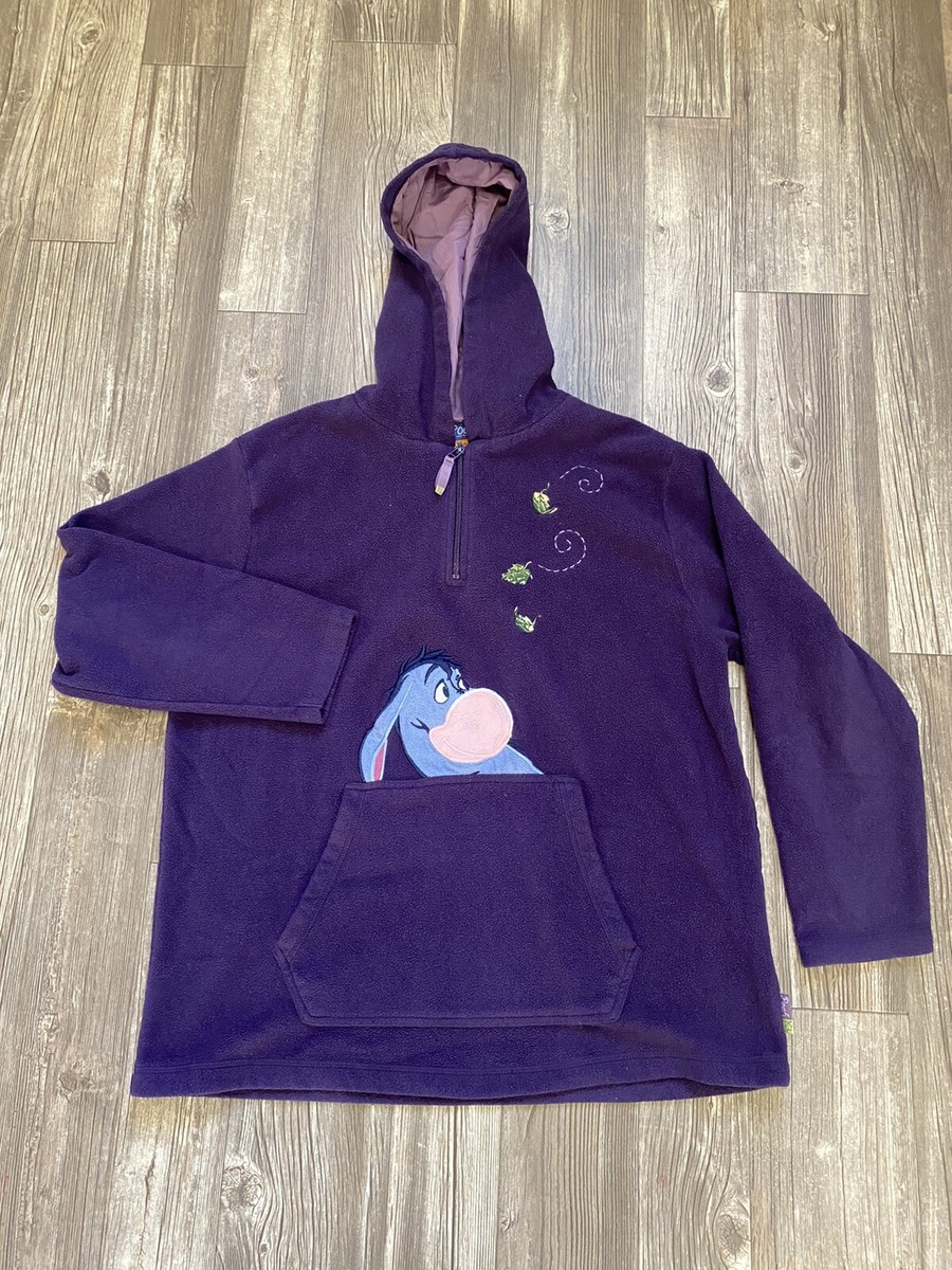 Disney Winnie The Pooh Fleece Pull Over Eeyore Embroidered Hoodie